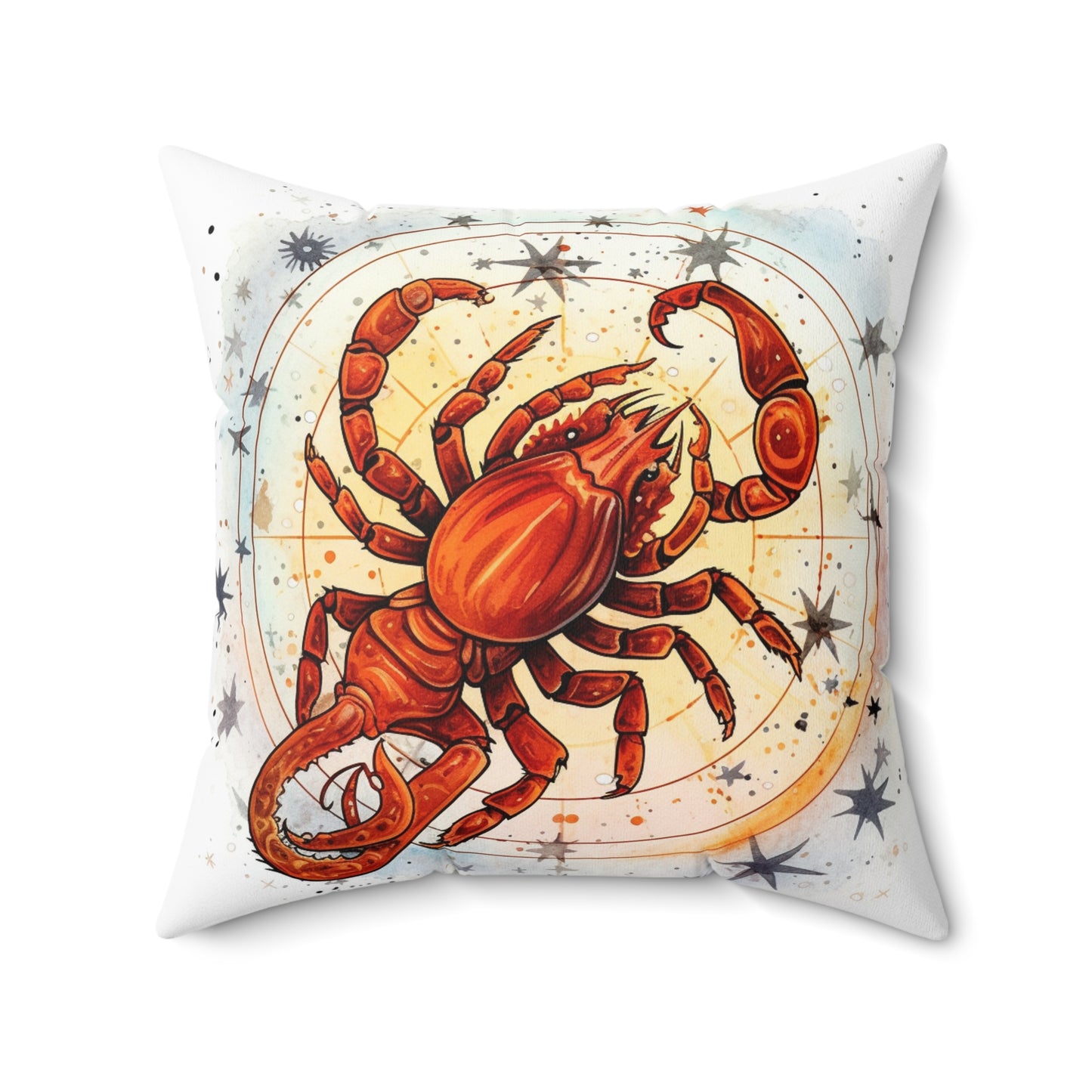 Prickly Scorpio Astrology - Sharp Zodiac Scorpion Celestial Horoscope - Spun Polyester Square Pillow