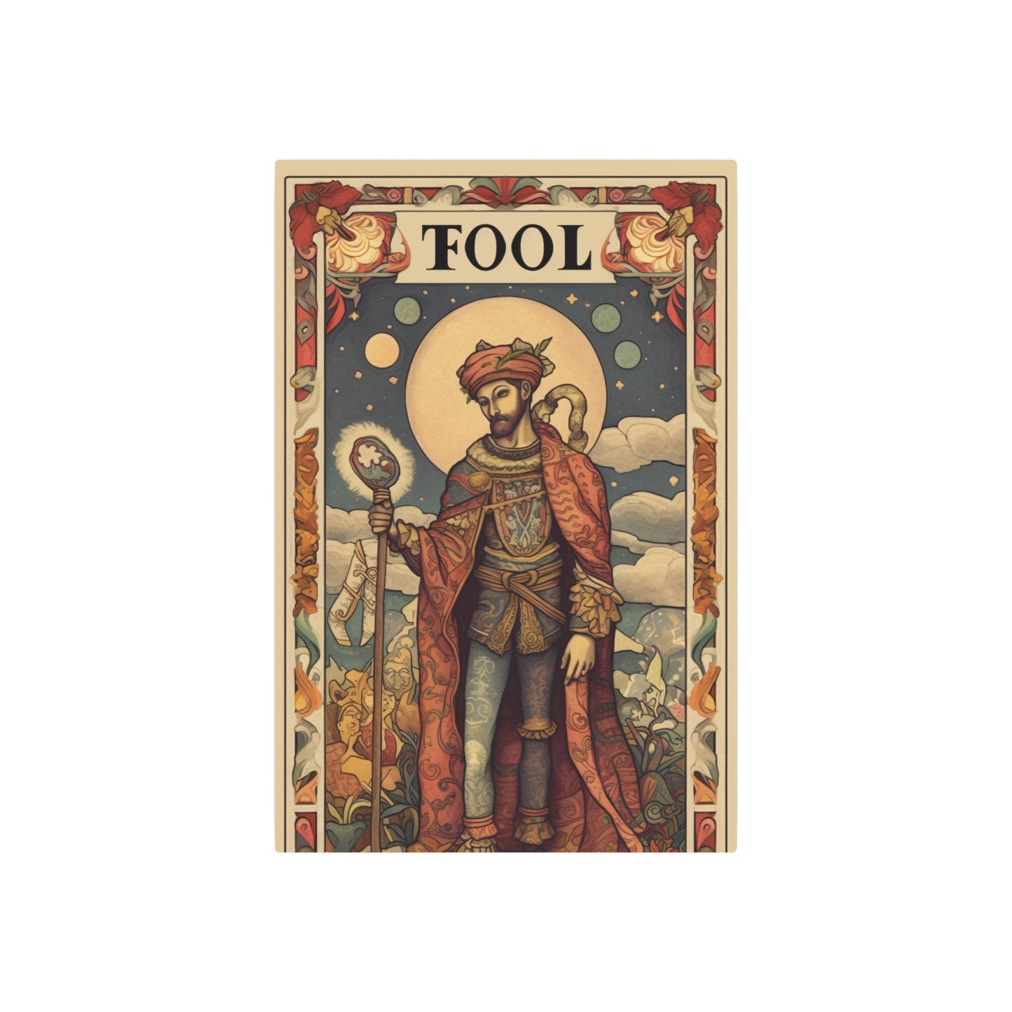 Expressive Tarot - 'The Fool' Card Artistic Reading Symbol - Metal Art Sign