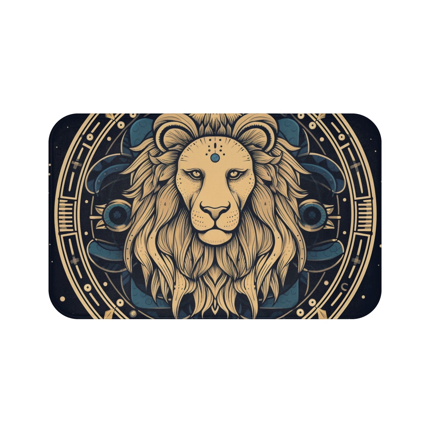 Leo Zodiac Sign - Mystic Circle Astrology Art Cosmic constellation - Bath Mat