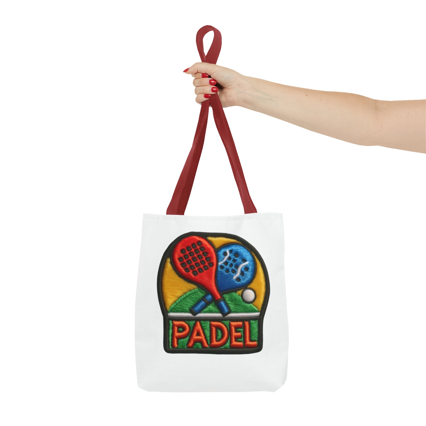 Padel Chenille Patch, Faux Graphic- Tote Bag (AOP)