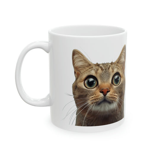 Overstimulated Cat, Over Stimulated Graphic Kitten, Funny Gift, Ceramic Mug, 11oz