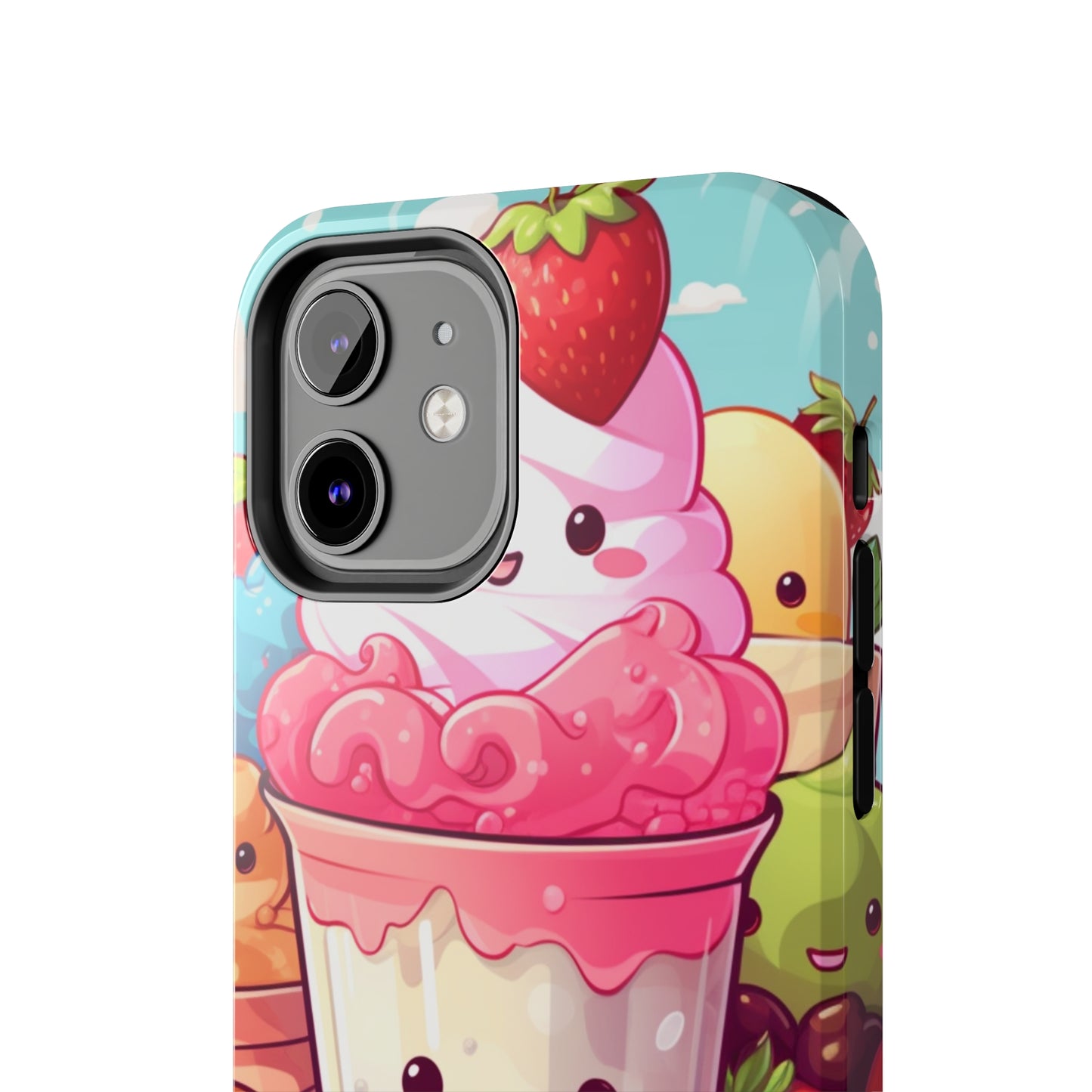 Strawberry Japan Milkshake - Kawaii Dessert Delight - Sweet Berry Anime Character - Tough Phone Cases