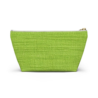 Lush Grass Neon Green: estilo de tela primaveral inspirado en la mezclilla - Estuche para accesorios con parte inferior en forma de T