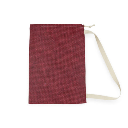 Seamless Texture - Maroon/Burgundy Denim-Inspired Fabric - Laundry Bag