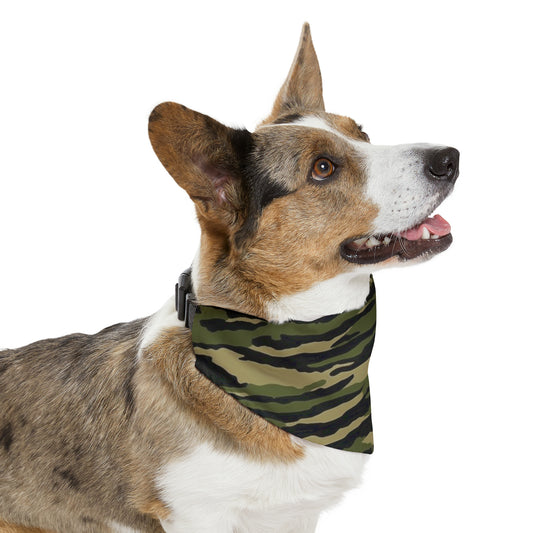Camuflaje de rayas de tigre: estilo militar - Collar de bandana para perros y mascotas 