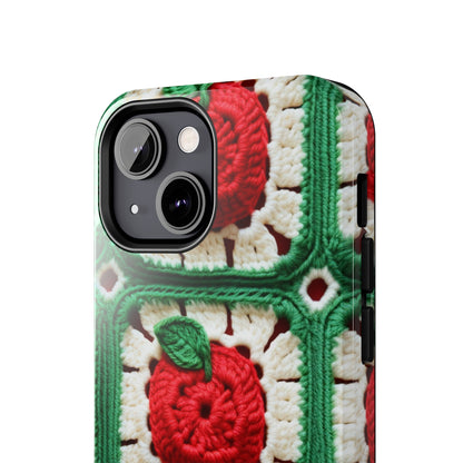 Apple Granny Square Crochet Pattern: Wild Fruit Tree, Delicious Red Design - Tough Phone Cases