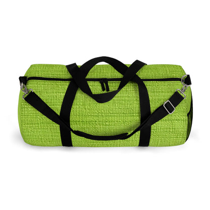 Lush Grass Neon Green: Denim-Inspired, Springtime Fabric Style - Duffel Bag