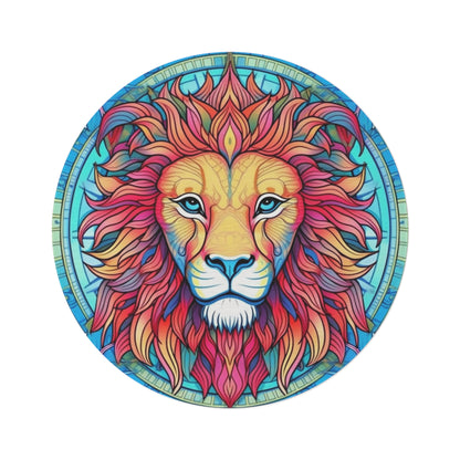 Astrological Leo - Cosmic Zodiac Constellation, Lion Symbol Art - Round Rug