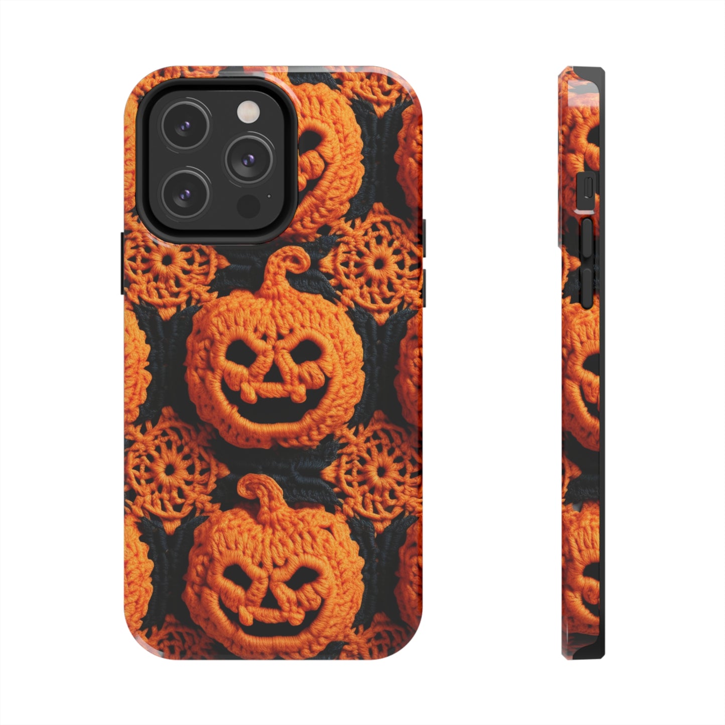 Halloween Crochet Pumpkin Scary Horror Festive Holiday Pattern - Tough Phone Cases