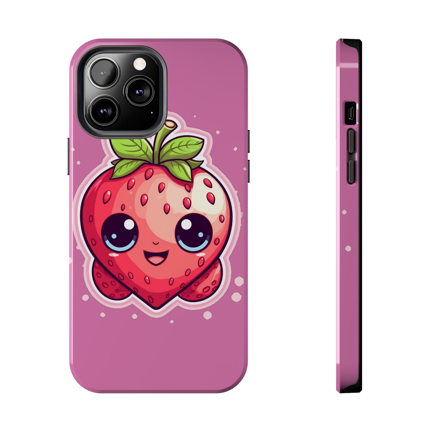 Kawaii Strawberry Adventure - Anime Classic Traditional Japanese Fruit - Otaku Artwork - Tough Phone Cases