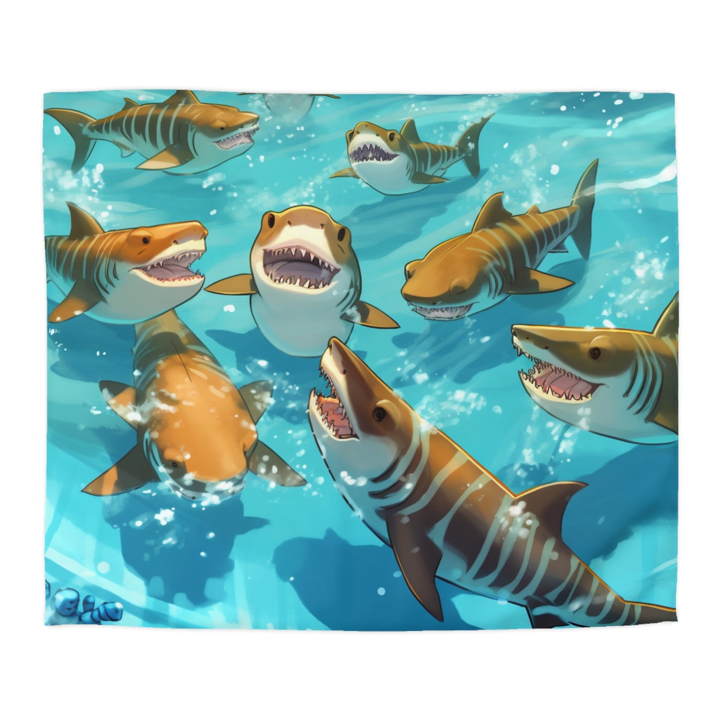 Tiger Shark: Ocean Marine Wildlife - Underwater - Microfiber Duvet Cover