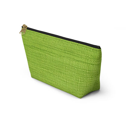 Lush Grass Neon Green: estilo de tela primaveral inspirado en la mezclilla - Estuche para accesorios con parte inferior en forma de T