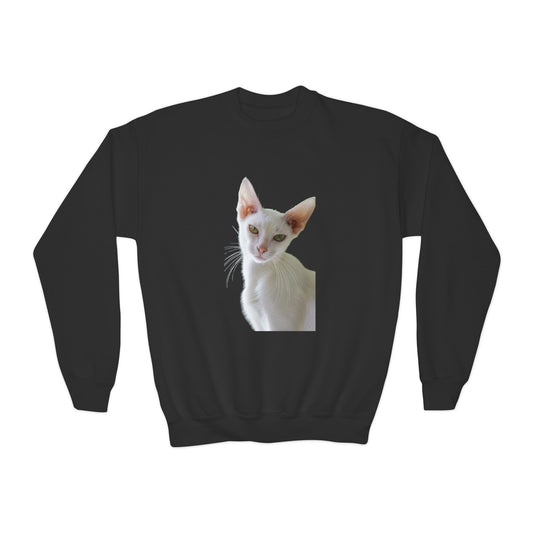 Oriental Cat Short Hair, Kitten Lover Gift, Youth Crewneck Sweatshirt