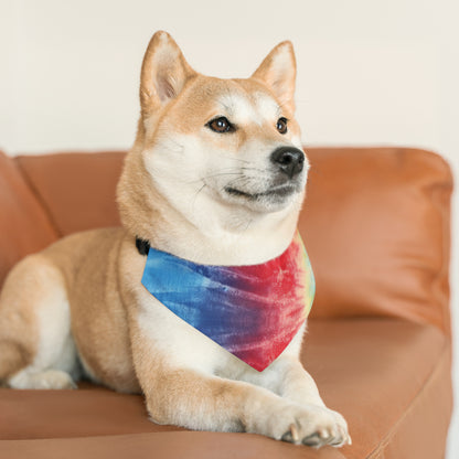 Rainbow Tie-Dye Denim: Vibrant Multi-Color, Fabric Design Spectacle - Dog & Pet Bandana Collar