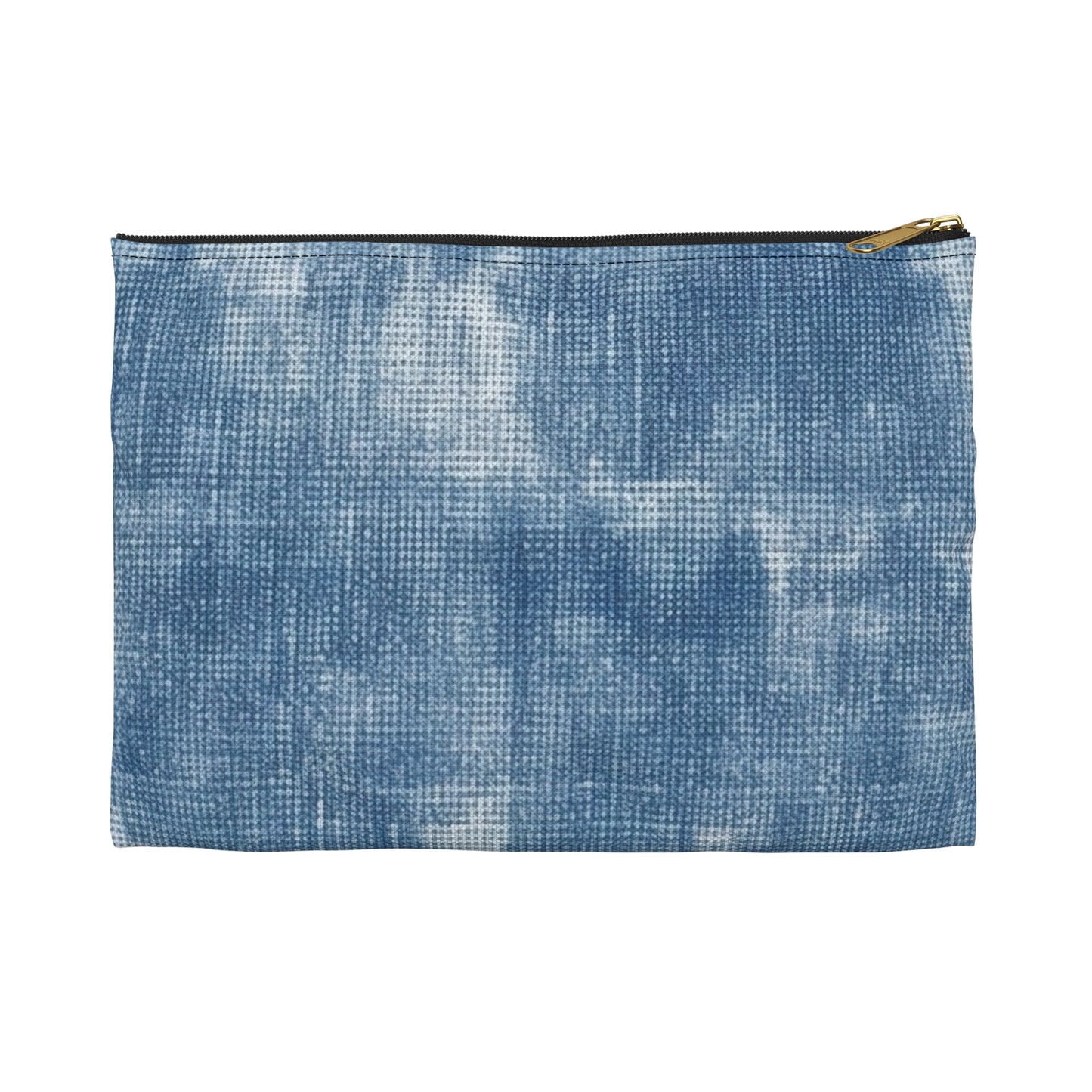 Faded Blue Washed-Out: Denim-Inspired, Style Fabric - Accessory Pouch