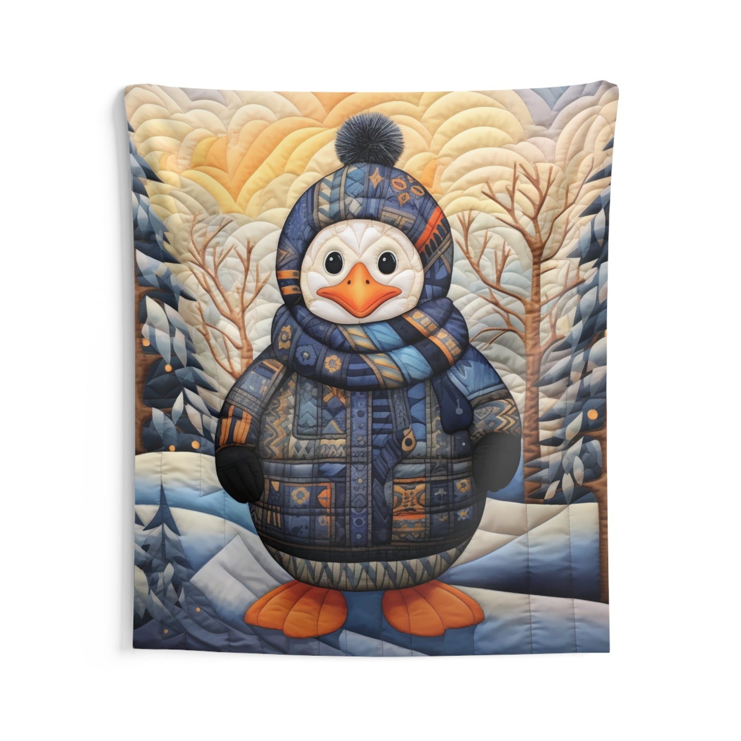 Penguin Quilt Design - Indoor Wall Tapestries