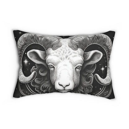 Diseño del zodiaco Aries, almohada lumbar de poliéster hilado, impresión de doble cara 