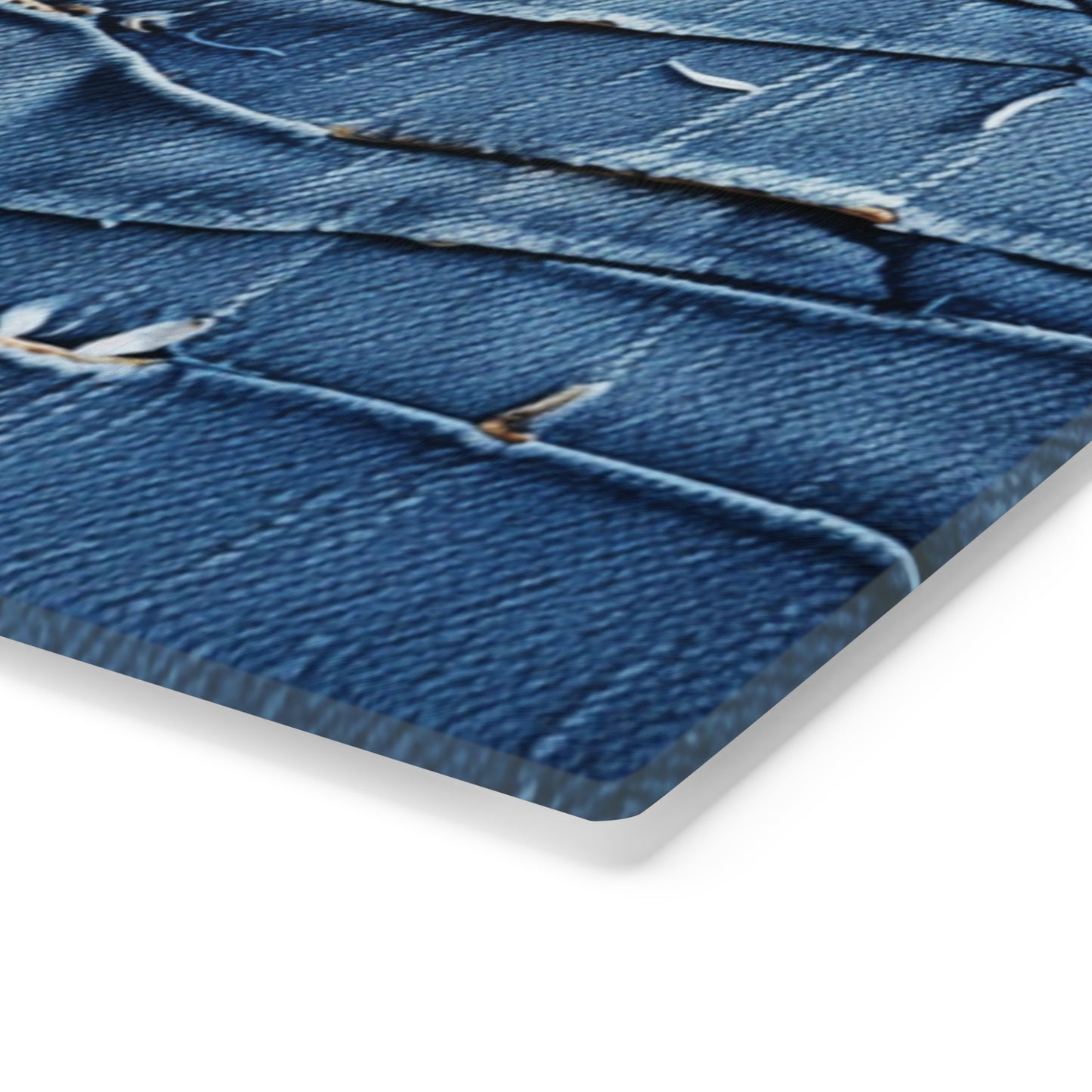 Midnight Blue Distressed Denim: Rugged, Torn & Stylish Design - Cutting Board