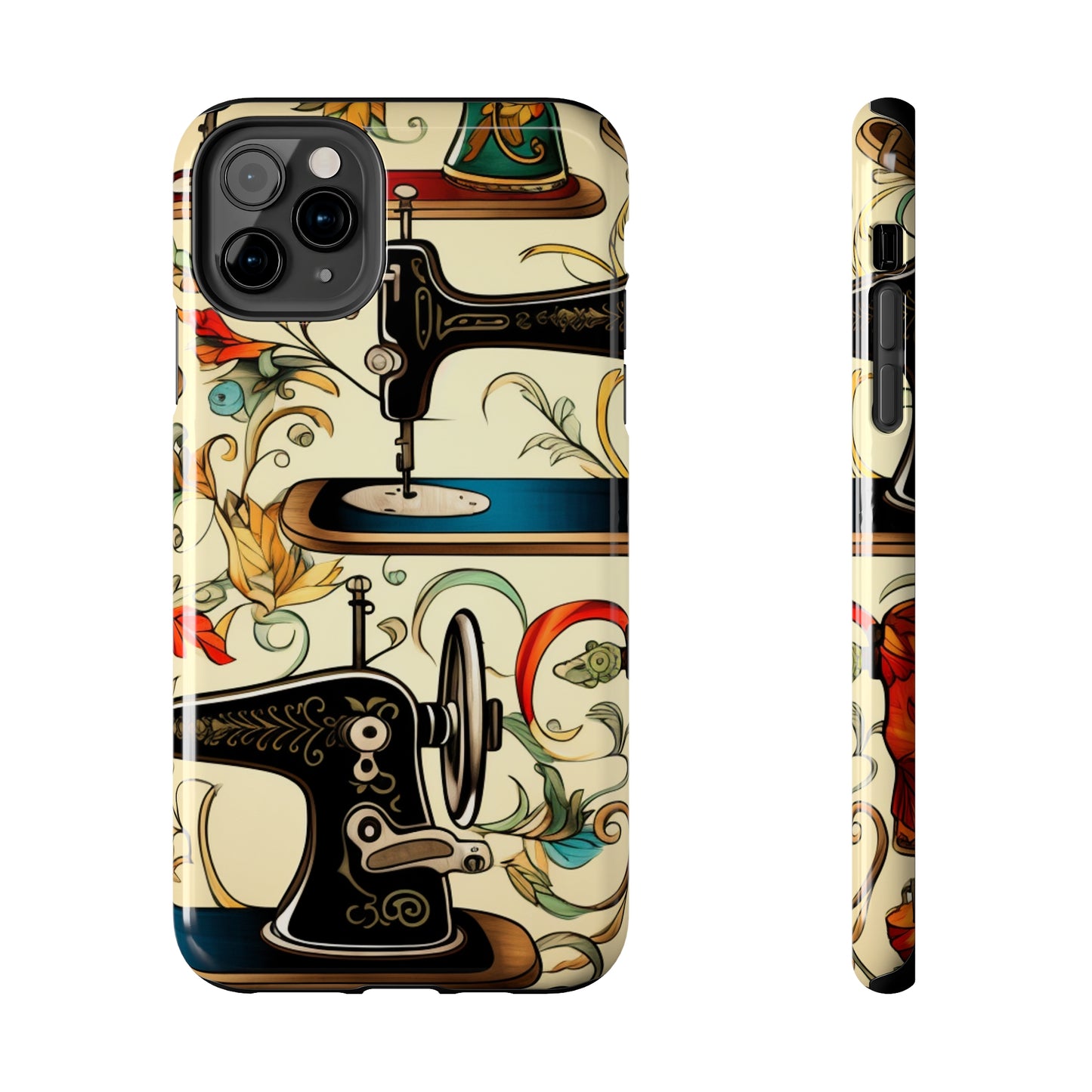 Classic Sewing Machines and Vibrant Thread Spools Pattern, Tailoring and Quilting - Tough Phone Cases