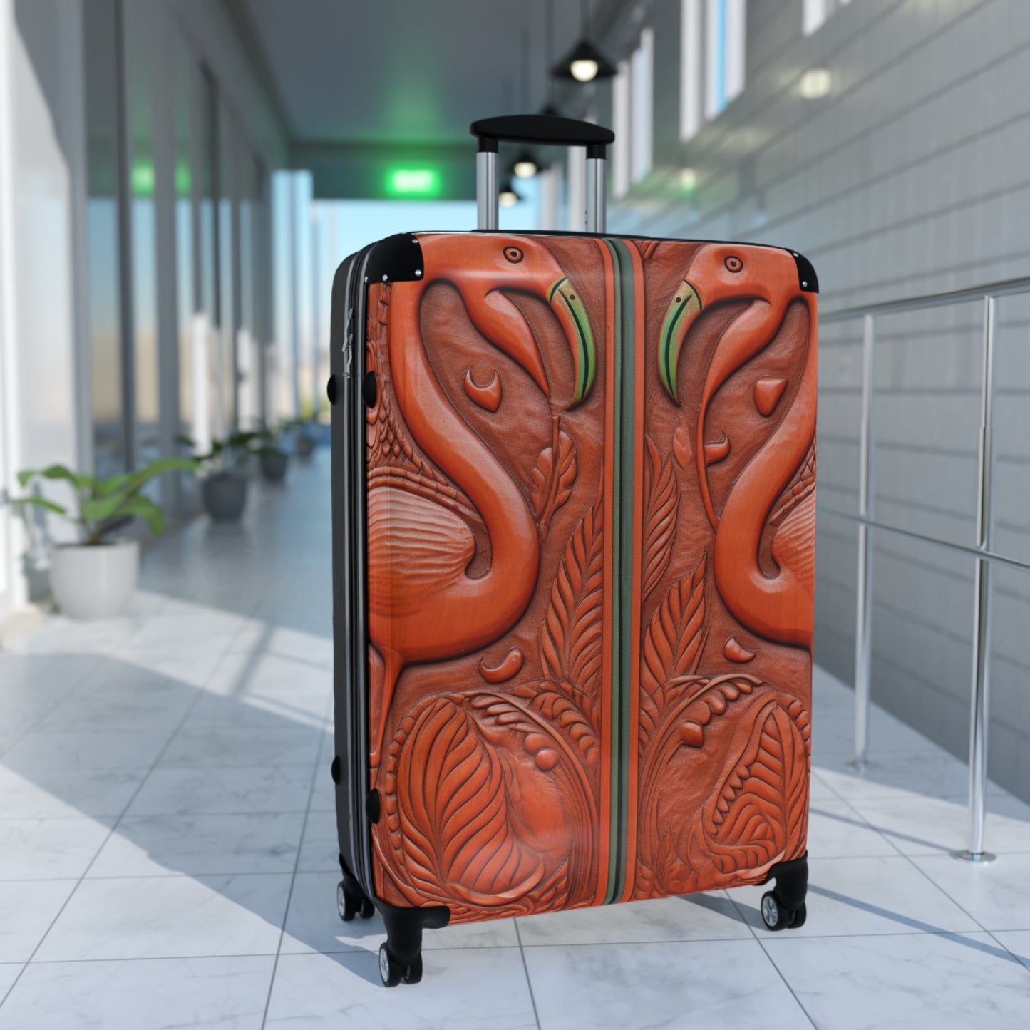 Flamingo Artisan Carved Cabinet Suitcase