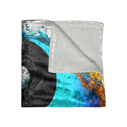 Yin Yang Symbol, Colorful Paint Style - Artistic Decor - Crushed Velvet Blanket