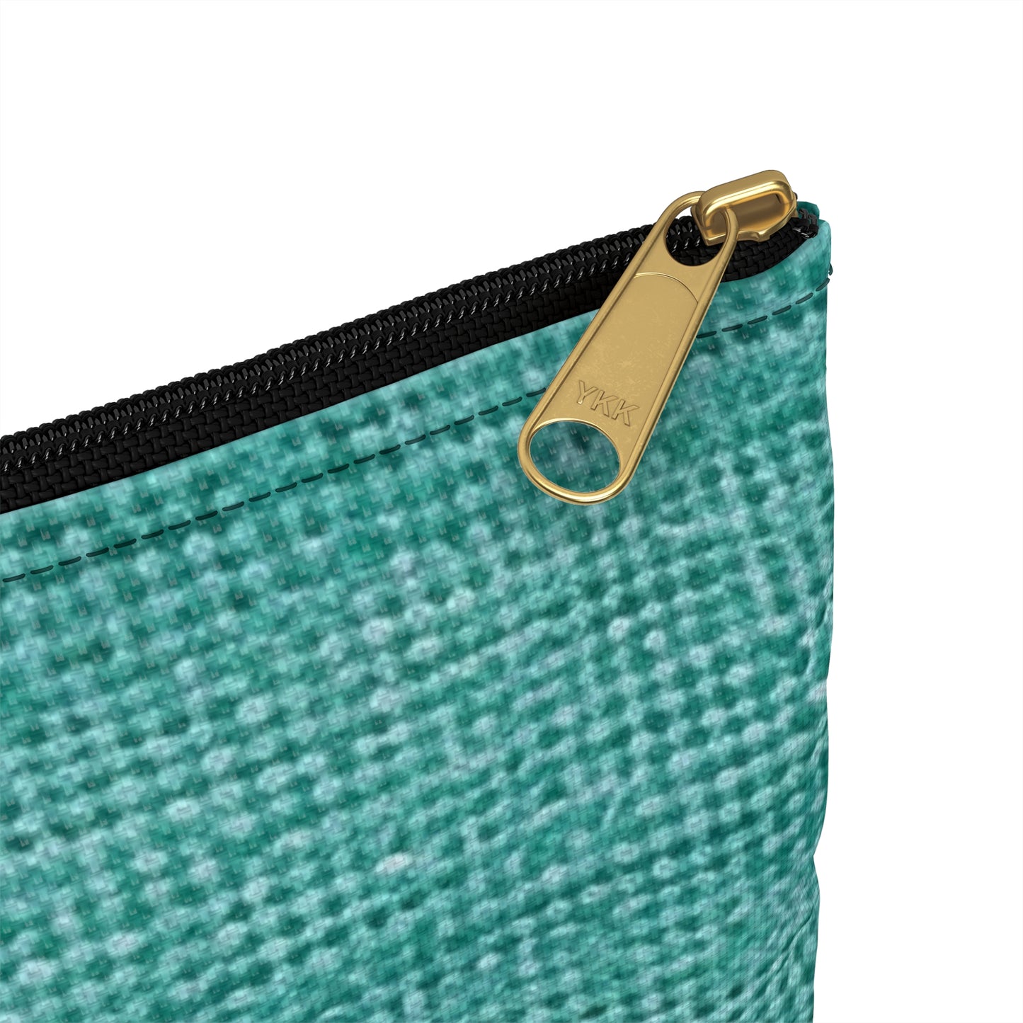 Quality Mint Turquoise Denim Fabric Deisgn, Stylish Material - Accessory Pouch