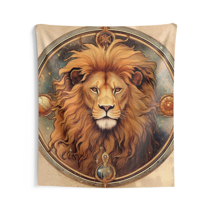 Astrological Leo Sign Vibrant Celestial Cosmic Zodiac - Indoor Wall Tapestries