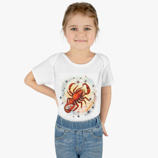 Prickly Scorpio Astrology - Sharp Zodiac Scorpion Celestial Horoscope - Infant Baby Rib Bodysuit
