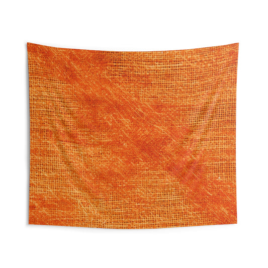 Burnt Orange/Rust: Denim-Inspired Autumn Fall Color Fabric - Indoor Wall Tapestries