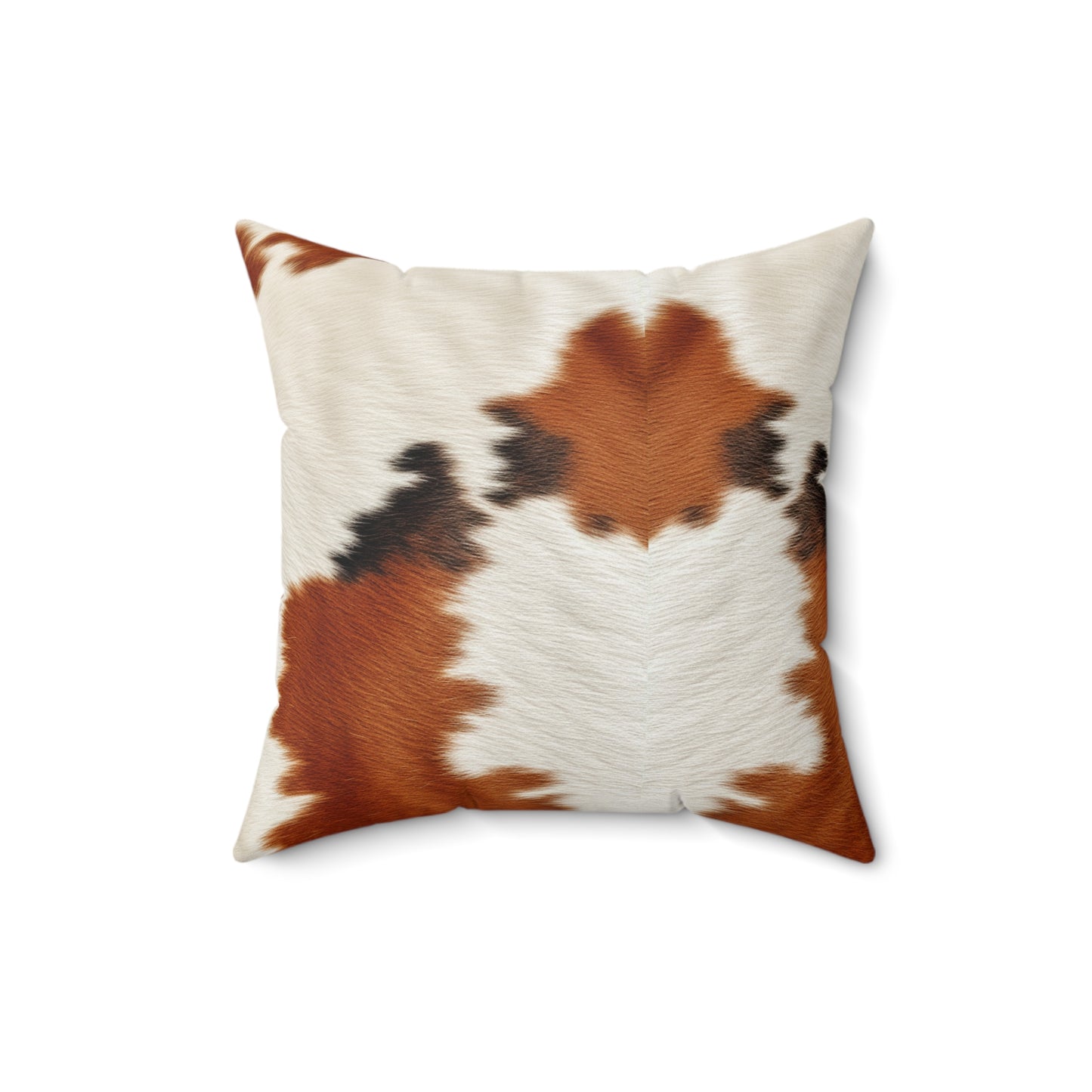 Hair Cowhide Leather Natural Design Tough Durable Rugged Style - Spun Polyester Square Pillow