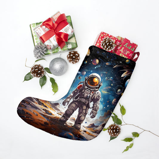 Galactic Voyage: Astronaut Journey in Celestial Star Cosmic Exploration - Christmas Stockings