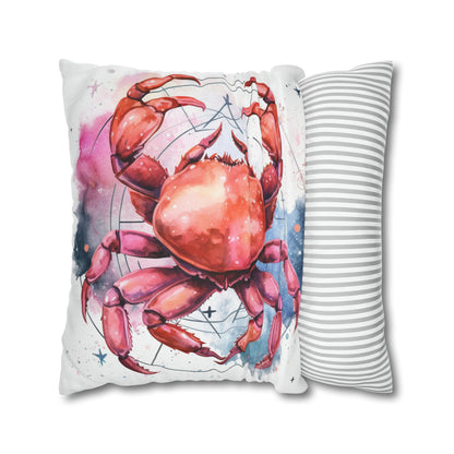 Cancer Star Sign - Elegant Zodiac Astrology Spun Polyester Square Pillow Case