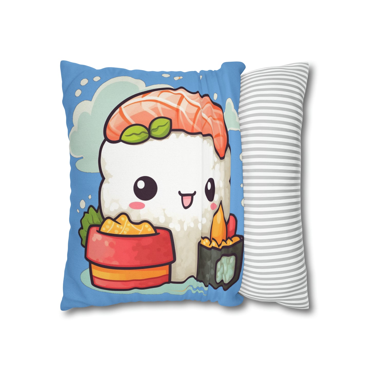 Anime Sushi - Japanese Cute kawaii - Otaku Gift - Spun Polyester Square Pillow Case