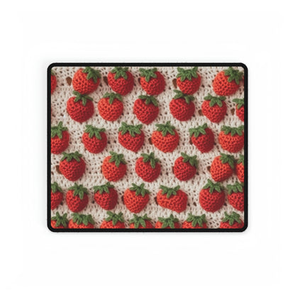 Strawberry Traditional Japanese, Crochet Craft, Fruit Design, Red Berry Pattern - Desk Mats