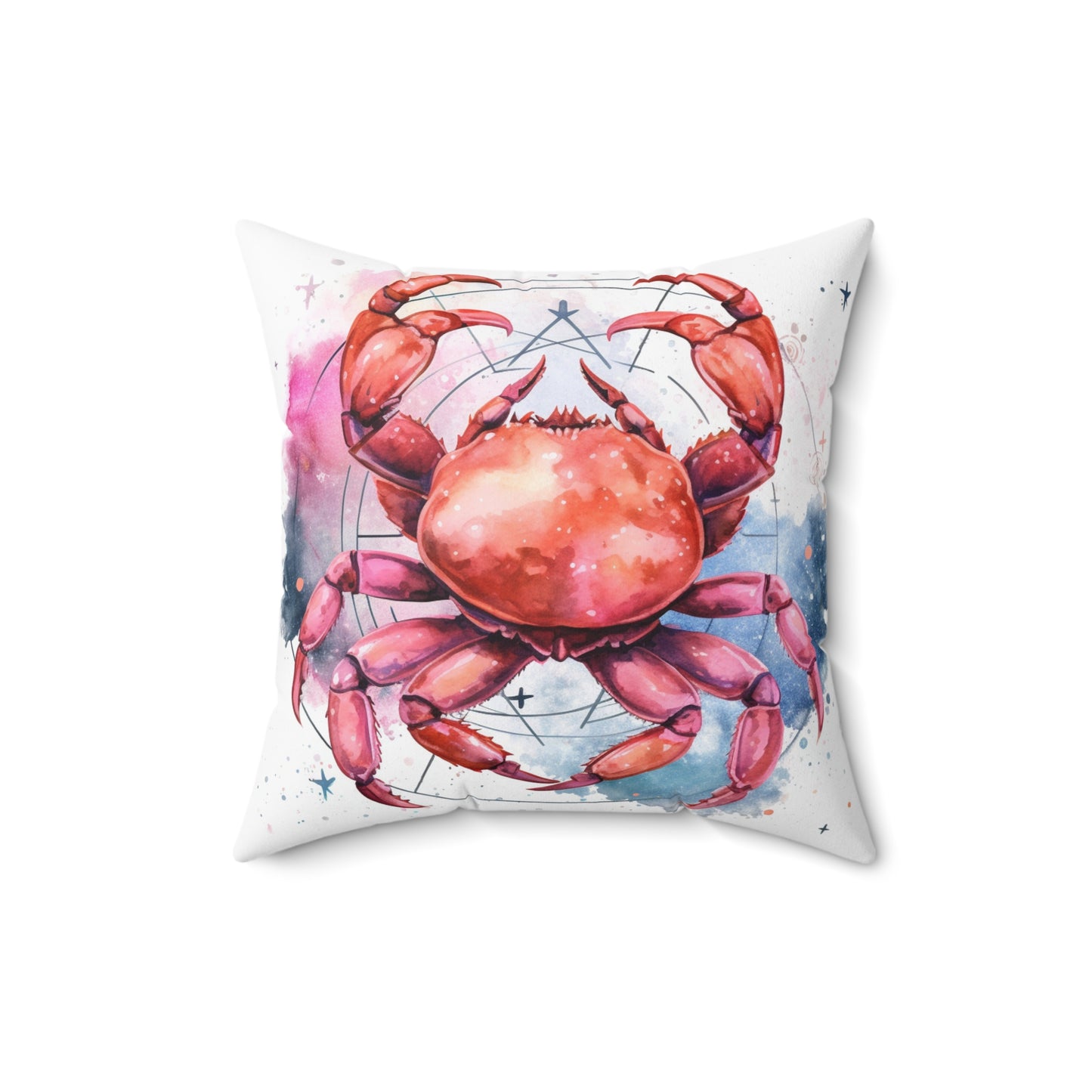 Cancer Star Sign - Elegant Zodiac Astrology Spun Polyester Square Pillow