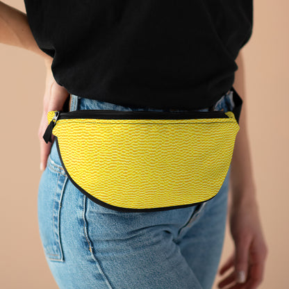 Sunshine Yellow Lemon: tela alegre e inspirada en el denim - Fanny Pack 