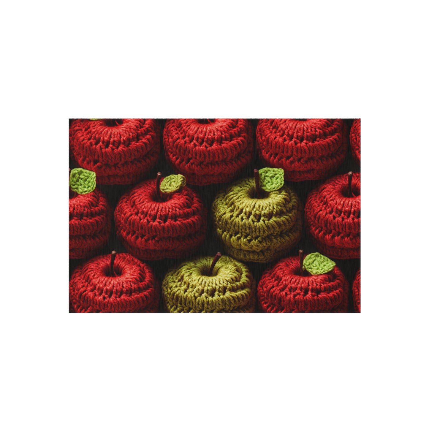 Crochet Apple Amigurumi - Big American Red Apples - Healthy Fruit Snack Design - Outdoor Rug