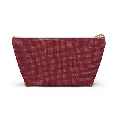 Seamless Texture - Maroon/Burgundy Denim-Inspired Fabric - Accessory Pouch w T-bottom