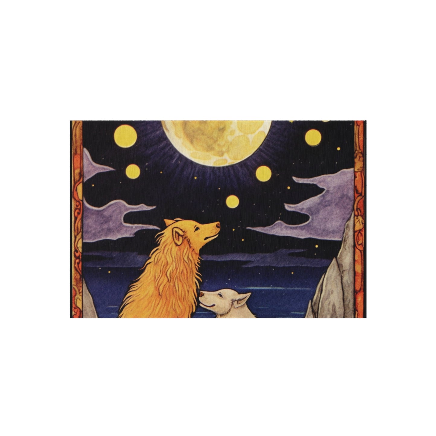 Moon Tarot Card Art - Embrace Your Intuition and Dreams - Outdoor Rug