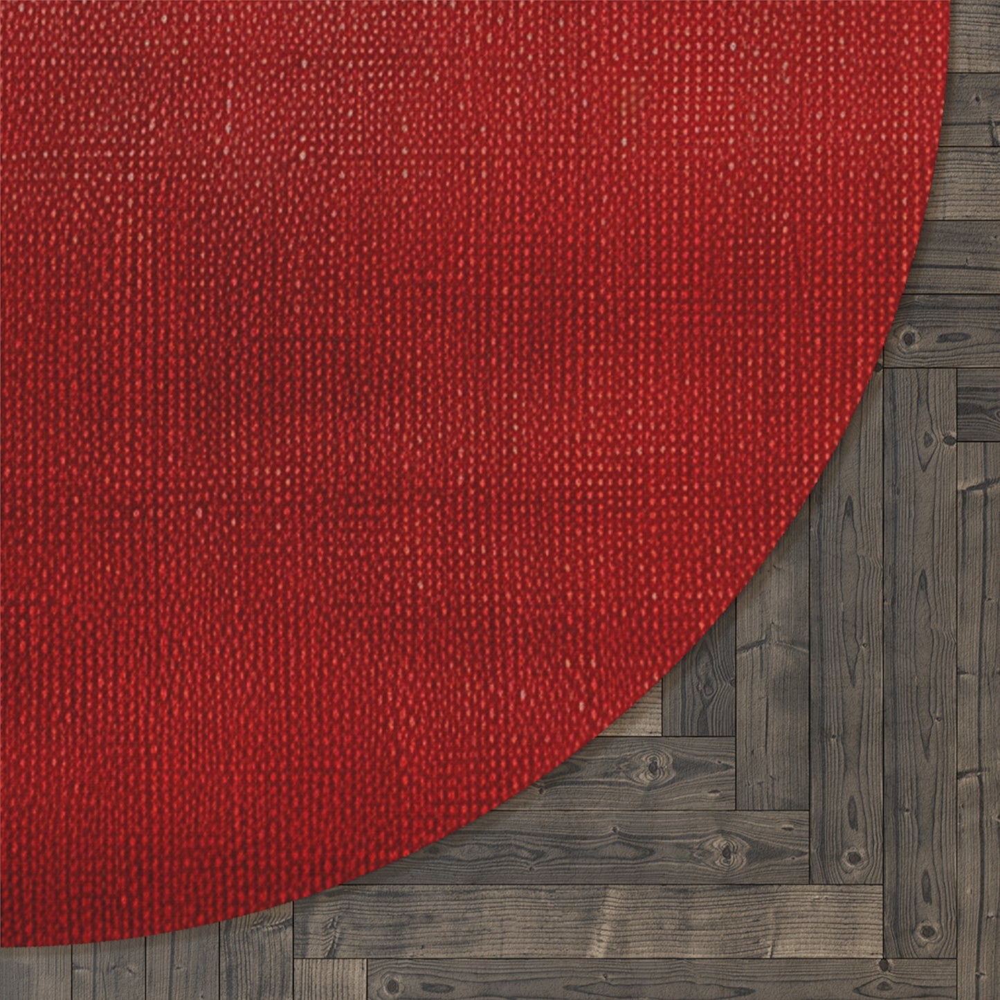 Juicy Red Berry Blast: Denim Fabric Inspired Design - Round Rug