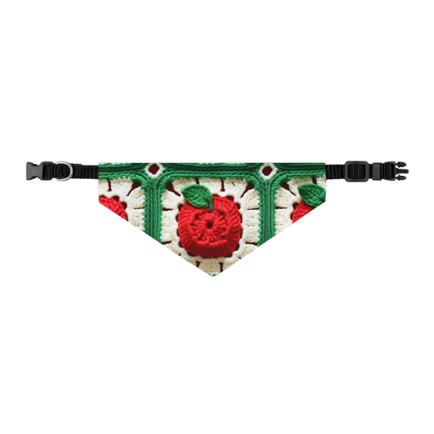 Apple Granny Square Crochet Pattern: Wild Fruit Tree, Delicious Red Design - Dog & Pet Bandana Collar