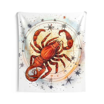 Prickly Scorpio Astrology - Sharp Zodiac Scorpion Celestial Horoscope - Indoor Wall Tapestries