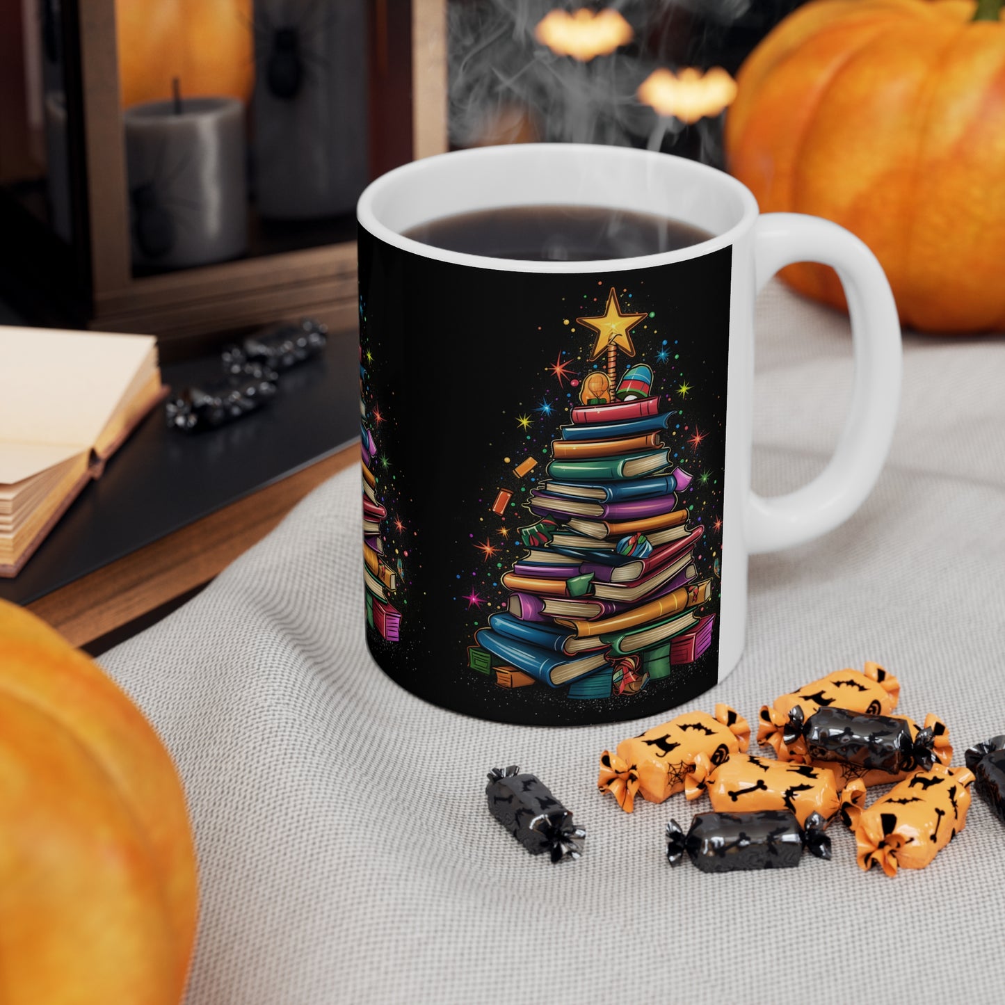 Christmas Book Tree - Ceramic Mug 11oz