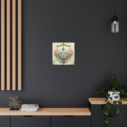 Libra Zodiac - Astrology Sign Street Art Equilibrium in Pastels - Metal Art Sign