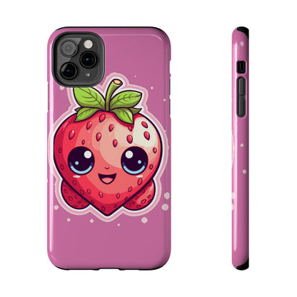 Kawaii Strawberry Adventure - Anime Classic Traditional Japanese Fruit - Otaku Artwork - Tough Phone Cases