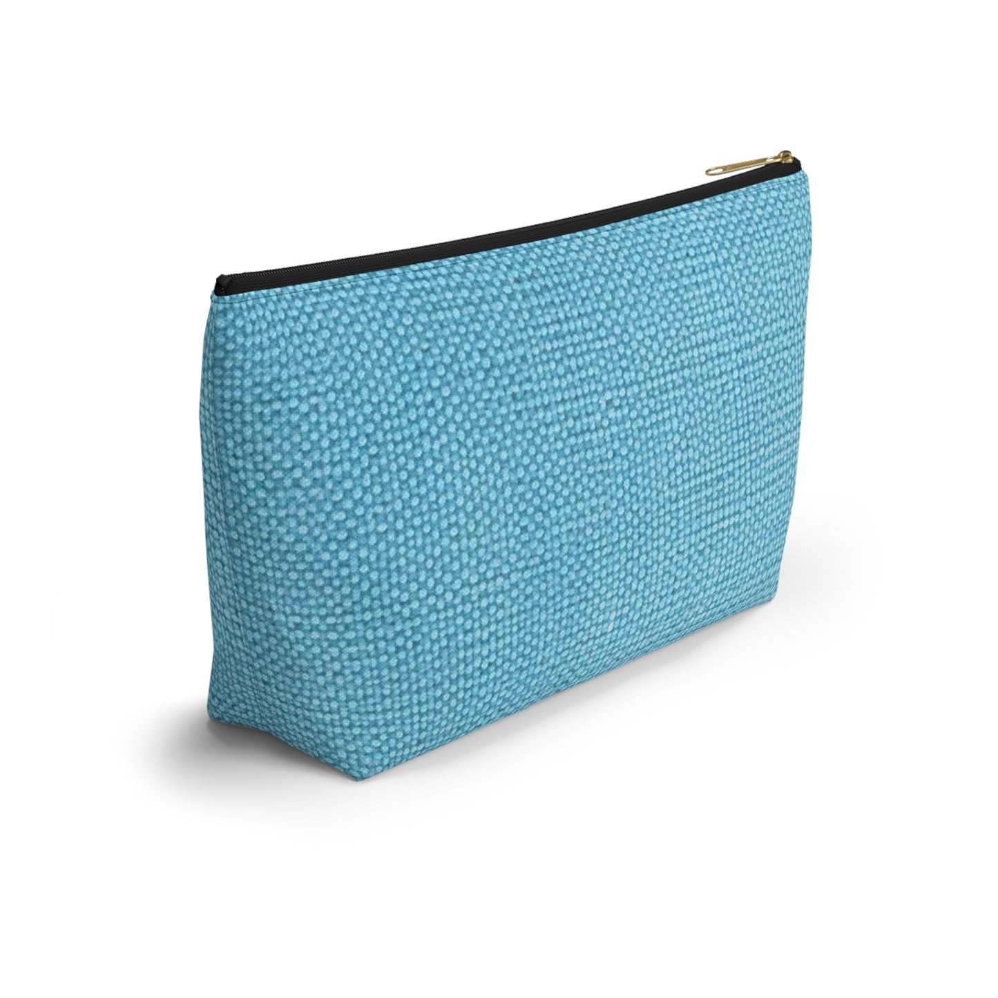 Bright Aqua Teal: Denim-Inspired Refreshing Blue Summer Fabric - Accessory Pouch w T-bottom