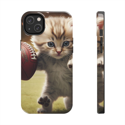 Football Kitty Fantasy: Feline Cat American Sport Quarterback - Tough Phone Cases