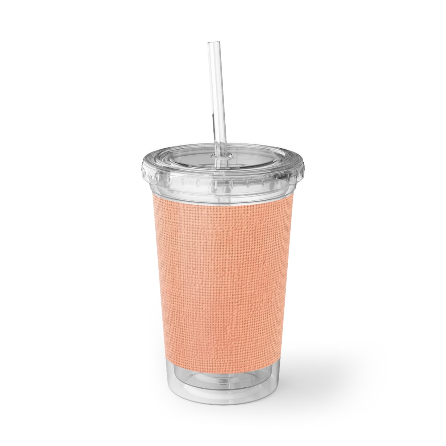 Soft Pink-Orange Peach: Denim-Inspired, Lush Fabric - Suave Acrylic Cup