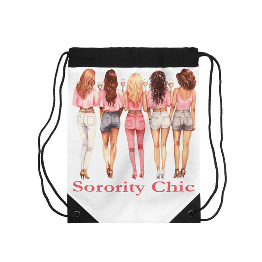 Sorority Chic Bachelorette Party Illustration - Women Toasting - Drawstring Bag