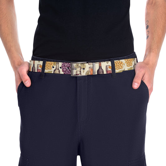 Wine Lovers Theme: Varieties of Wine, Grapes & Vineyards Design Belt